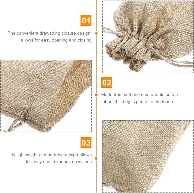 Homoyoyo 10pcs Empty Sachet Bags Drawstring Lavender Flowers Bags Dried Lavender Scented Pouches 10 * 14cm