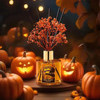 COCORRÍNA Reed Diffuser - Spiced Pumpkin 6.7 fl oz Scented Diffuser with 8 Sticks Home Fragrance Bathroom Shelf Decor (Halloween Collection)