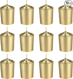 Mega Candles 12 pcs Unscented Gold Votive Candles, Hand Poured Wax Candle 15 Hours 1.5 Inch x 2.25 Inch, Home Décor, Wedding Receptions, Centerpieces, Occasions, Events, Meditations, Holders