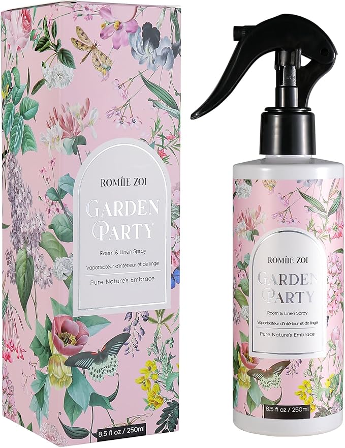 Linen & Room Air Freshener Spray Room Mist, with Natural Plant Extract - Garden Party - 8.5 FL OZ.