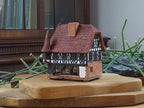 Ceramic Art Cone Incense Holder Room Decoration Handcrafted Collectible Miniature Town Hall in Michelstadt, Germany R272