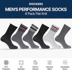 DOCKERS Men's Performance Socks - 3-Pairs and 6-Pairs Athletic and Dress Crew Socks for Men