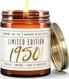 75th Birthday Gifts for Girls - 'Limited Edition 1950' Soy Candle, w/Champagne on Ice I 75 Birthday Gifts for Women I 75th Gift for Her Ideas I 9oz Reusable Jar, 50Hr Burn, Made in USA