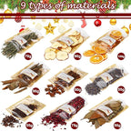 Loopeer 9 Pack Potpourri Simmer Kit 645g DIY Christmas Stovetop Potpourri with Card Transparent Bag Tag Xmas Scent Winter Stovetop Simmering Ingredients for Home Fragrance Housewarming Hostess Gift