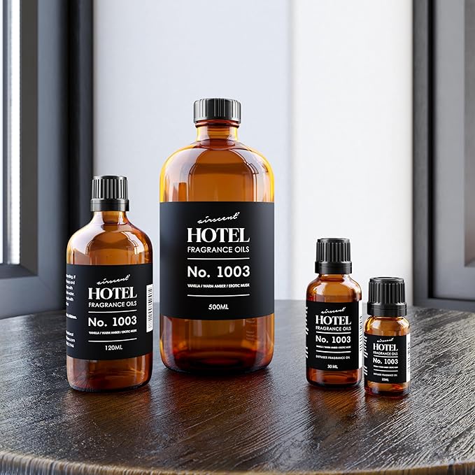 AirScent Hotel Diffuser Oil No. 1003 Inspired by The Asian Garden Las Vegas Hotel Scent - Premium Fragrance Oil for Ultrasonic and Waterless Diffusers and Crafting- 30 mL, 1 fl oz Glass Bottle