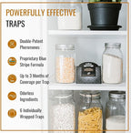 Dr. Killigan's Premium Double Potent Pantry Moth Traps with Pheromones Prime, Sticky Indian Meal Moth Traps for Kitchen, How to Get Rid of Moths in House (6 Pack, Black)
