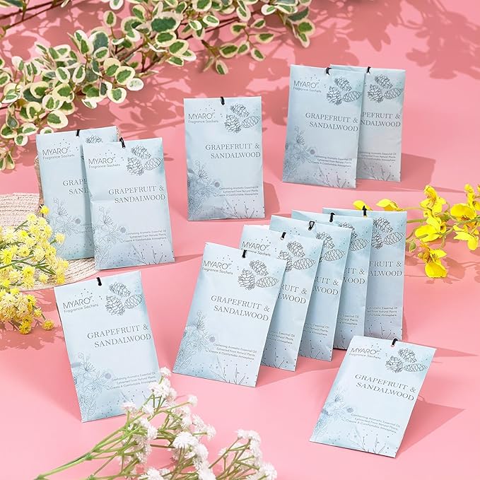 Sachets for Drawers and Closets, MYARO 12 Packs Closet Scent Freshener and Room Deodorizer, Long Lasting Sachets Scented Bag Make Your House Smell Good