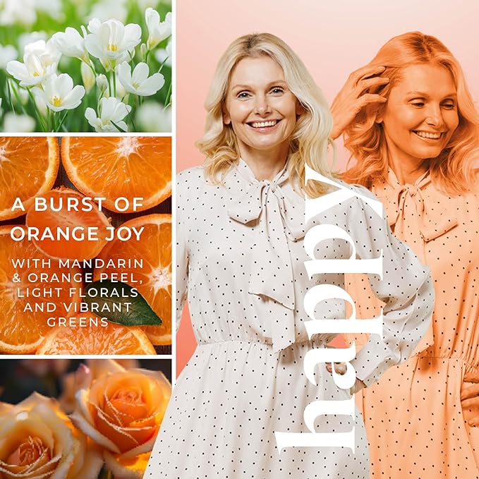 PartyLite Happy Scented Room Spray, 100mL, with Notes of Madagascar Mandarin and Orange Peel, Part of The Mood Collection, Citrus & Floral, Perfect for Gifting