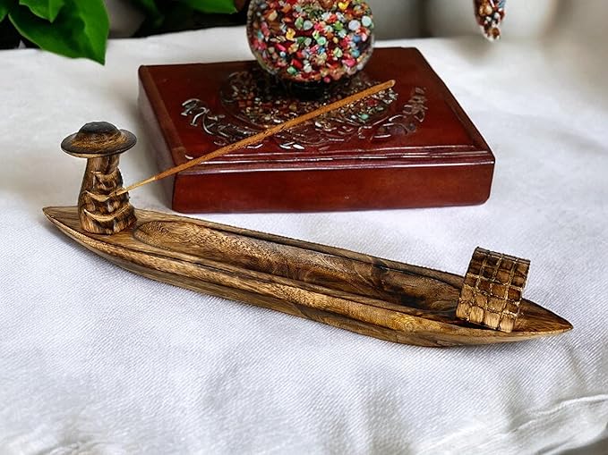 S.B ARTS Incense Holder for Sticks, Insence Stick Holder Ash Catcher for Table Decorations and Gifting - Wooden Incense Tray for Sticks - Home Decor Gifts (11" x 2.15" x 1")