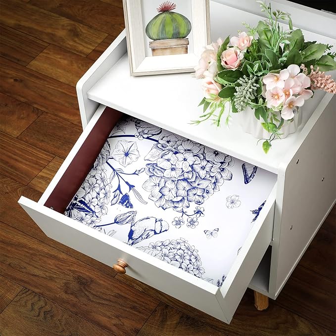 10 Sheets Drawer Liners for Dresser Scented Drawer Liners Non Adhesive Scented Paper for Fragrant Home Shelf Closet(Linen,Blue Butterfly)