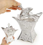 Bakhoor Incense Burner, Charcoal Incense Burner - for Yoga, Spa Aromatherapy, Office & Home Decor, Trophy Shape (Silver)