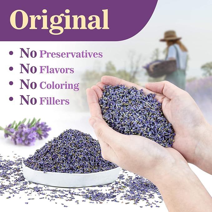 12.5OZ Sukh Lavender Dried Buds - Sachets for Drawers and Closets, Flowers Sachet Bags With Fresh Scents for Party, Birthday, Bridal Shower Bulk