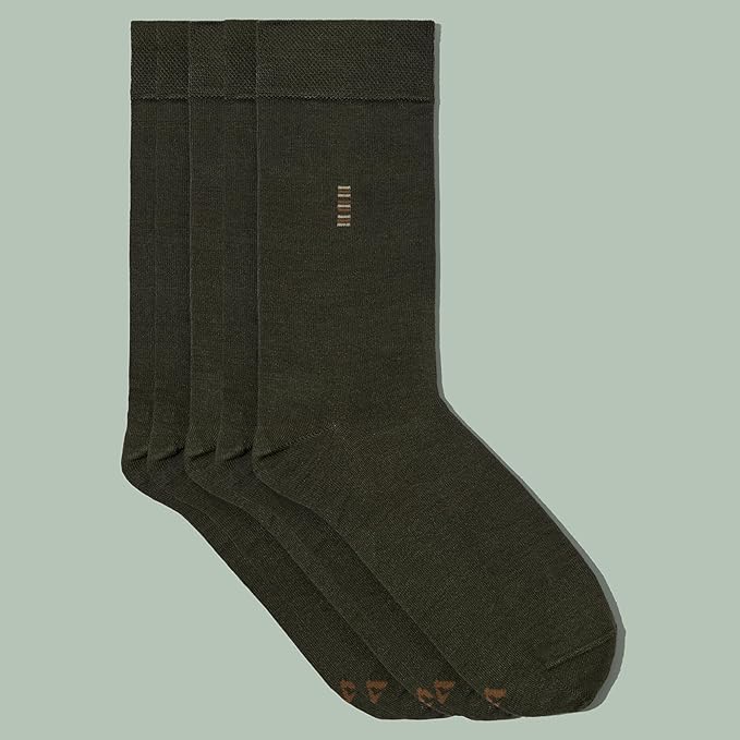 VRD Men’s Dress Socks, Bamboo 5-Pack Mens Socks, Mid Calf Length, Crew Socks Gift for Men Shoe Size 8-13