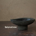 Handmade Rustic Black Terracotta Incense Holder, Ceramic Palo Santo & Sage Sticks Bowl,Wabi‑sabi & Retro, A Spiritual Decor for Yoga&Meditation (Black)