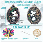 Mountain Waterfall Incense Burner，Backfall Incense Holder River, Incense Falls Meditation Decor for Room with Upgrade Incense Cones and Accessories (2side)