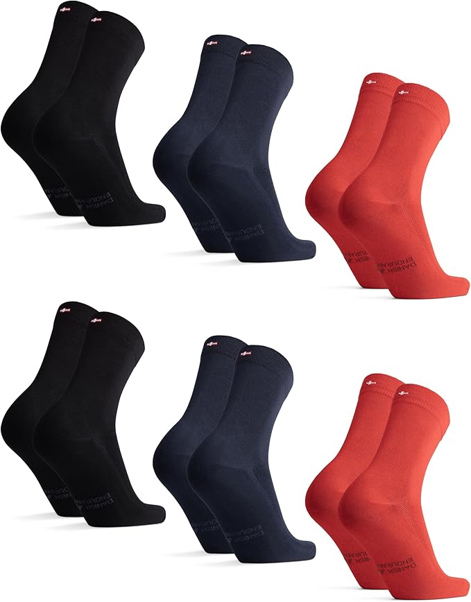 DANISH ENDURANCE Viscose Dress Socks, Premium, Soft, Breathable, Dress Socks for Men & Women, Unisex, 6-Pack