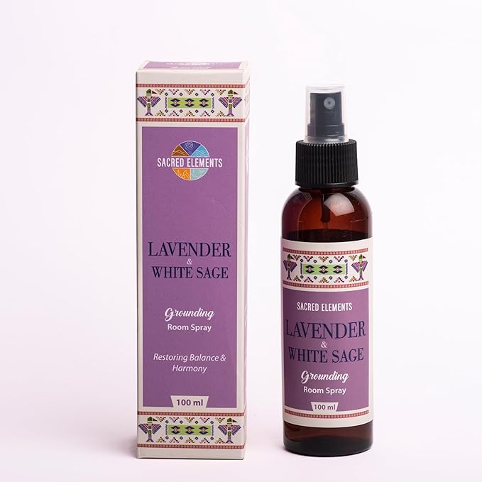 Sacred Element's Lavender & White Sage Room Spray | Natural Purifying Mist for Energy Clearing, Negativity Release, Spiritual Balance & Aromatherapy | 3.38 Fl Oz / 100ml Non-Toxic Air Freshener