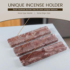 Koville Marble Incense Holder, Incense Holder for Sticks, Incense Sticks Holder Ash Catcher for Meditation Yoga SPA, Natural Stone Incense Burner, Home Table Decor (Red)