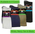 Loose Fit Stays Up Men's and Women's Casual Crew Socks (Pack of 3) Made in USA! Cushioned Sole