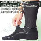 +MD Crew Socks for Men 6 Pairs, Viscose Bamboo Socks, Mens Dress Socks with Soft Cushioned, Smell Control, Black White