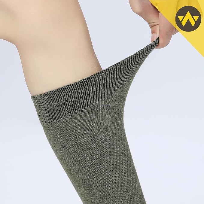 WANDER Men's Dress Socks Cotton Thin Classic Lightweight Socks 6/8 Pairs Solid & Patterned Soft Breathable Socks