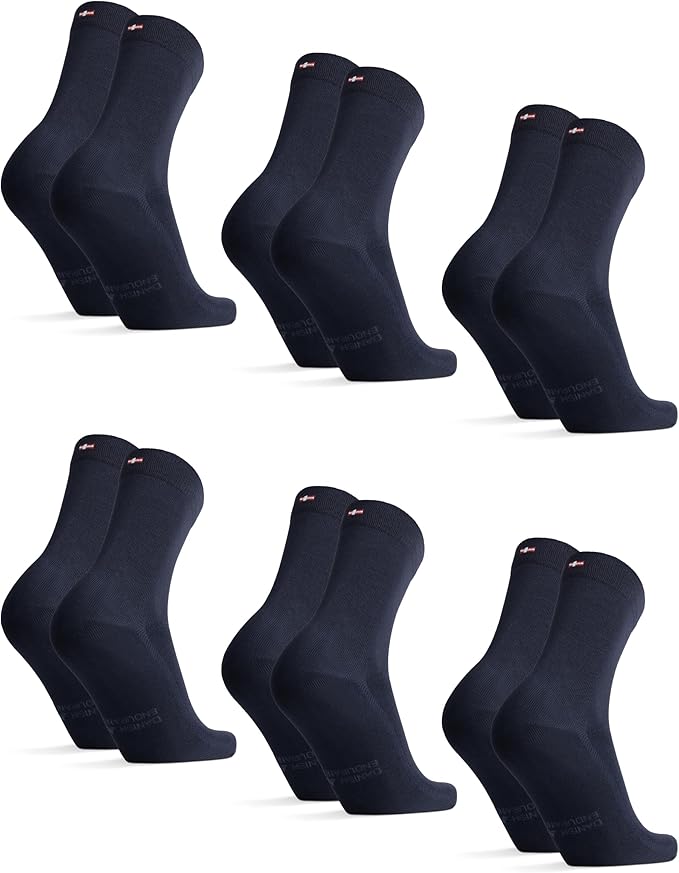 DANISH ENDURANCE Viscose Dress Socks, Premium, Soft, Breathable, Dress Socks for Men & Women, Unisex, 6-Pack