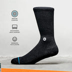 Stance Icon Classic Casual Crew Socks 3-Pack, Cotton Blend and Cushioning Arch Support