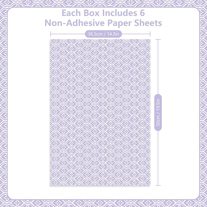 SCENTORINI Lavender Scented Drawer Liners, 6 Sheets Fragrant Paper Liners Non-Adhesive Paper Sheets for Home Closet, Dresser Drawers, for Home Fragrance