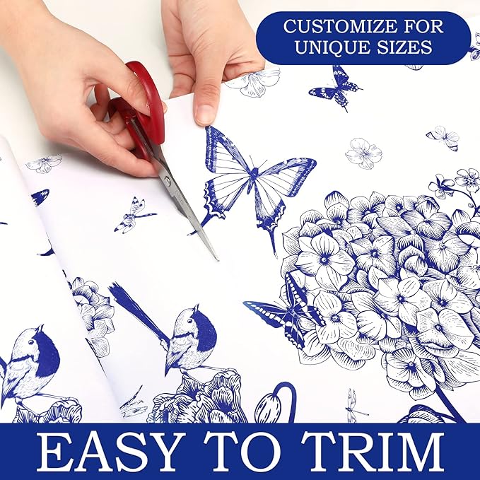 10 Sheets Drawer Liners for Dresser Scented Drawer Liners Non Adhesive Scented Paper for Fragrant Home Shelf Closet(Linen,Blue Butterfly)