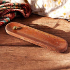 Koville Red Travertine Incense Holder, Incense Holder for Sticks, Natural Stone Incense Burner Ash Catcher for Meditation Yoga SPA, Balsam Fir/Palo Santo/Sage/Cone, Home Table Decor