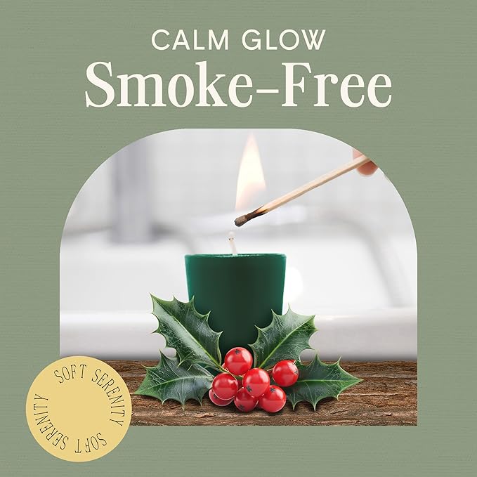 Mister Candle Bayberry Scented Votive Candles, Holiday & Christmas Collection with Essential Oils, 15 Hour Burn Time Each, Made in USA, Set of 9 (Bayberry)
