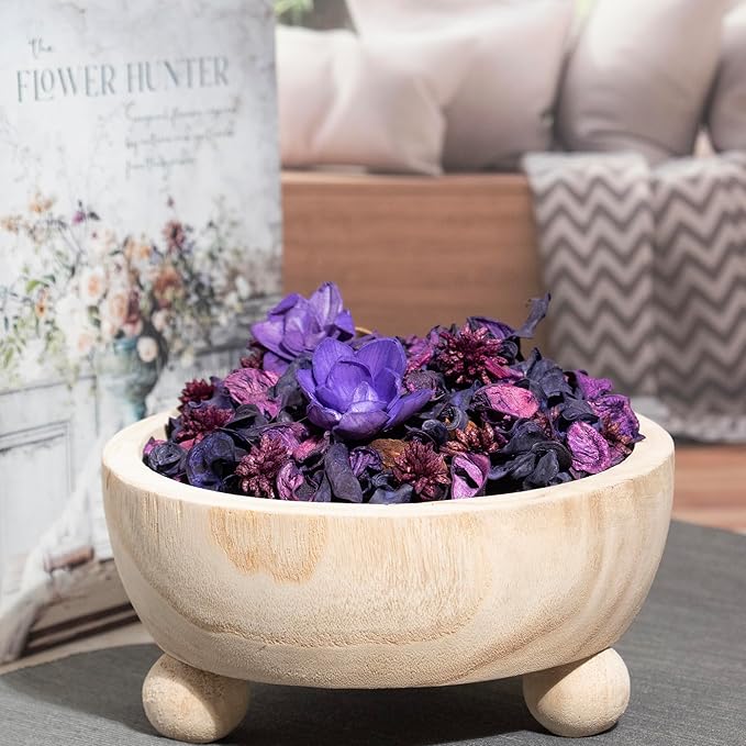 Fragrance Potpourri Bag Home Décor Scents of Lavender, Jasmine & Amber | Floral Petals Vase & Bowl Filler Decoration (Purple)