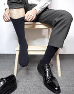 Men's Dress Socks 5 Pairs Mens Cotton Calf Business Formal Socks Soft Breathable Athletic Long Crew Casual Socks