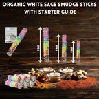 ANCIENT VEDA 3 Pack Rose Petals & Organic 4 Inch White Sage Smudge Sticks with Flowers for Cleansing Home, Meditation, Yoga, Healing & Smudging | Sustainably Sourced California White Sage Bundles