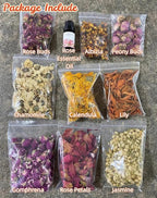 Fall Potpourri Bowl Filler, Rose Scented Potpourri Dried Flowers with Rose, Calendula, Chamomile, Jasmine, Lily, Peony,Albizia,Gomphrena, Pink Decorative Bowl Filler for Home Fragrance, Hostess Gift