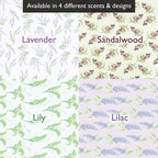 Floral Scented Drawer Liners in Lavender, Lily of The Valley, Sandalwood and Lily (Sandalwood | Floral, Folded)