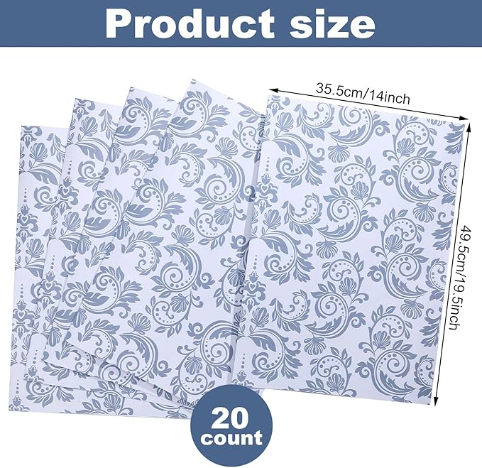 Eersida 20 Sheets 14 x 19.5 Inch Scented Drawer Liners for Dresser Non Adhesive Fragrant Drawer Liners Paper for Bedroom Kitchen Cabinet Home Shelf Closet(Classic Flower)