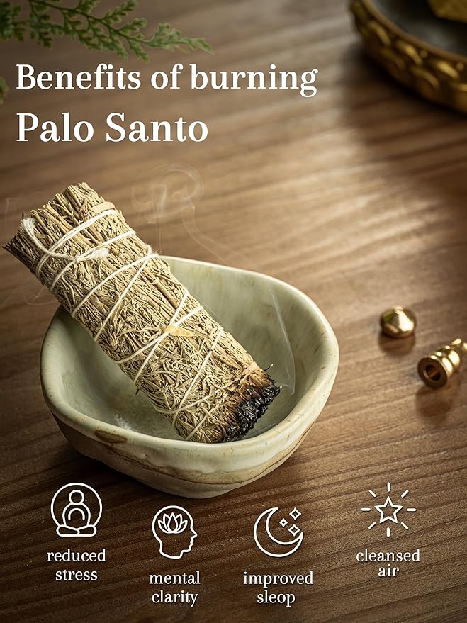 Incense Burner, Ceramic 4 in 1 Incense Holder, Unique Round Shape Incense Holder for Sticks, Handcrafted Incense Cone Burner with 3 Incense Sockets for Meditation Space, Yoga, Gray-Green