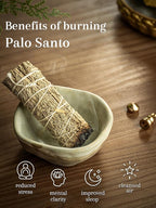 Incense Burner, Ceramic 4 in 1 Incense Holder, Unique Round Shape Incense Holder for Sticks, Handcrafted Incense Cone Burner with 3 Incense Sockets for Meditation Space, Yoga, Gray-Green