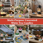 Mixed Color Tea Lights Candles Bulk - 25pcs Mini Votive Tea Lights Shabbat Candles Soy Candle Mini Candle with Cotton Wick for Home Decoration,Wedding, Emergencies