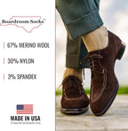 Merino Wool Mid-Calf Dress Socks for Men, Ribbed Dress Socks