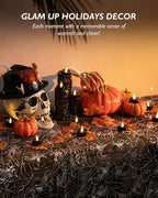 BEICHI Black Tea Lights, 24-Pack Battery Operated, Flameless Fake Candles Flickering, LED for Fall Holiday Decor, Theme Party, 1.4" D x 1.3"H - Warm White Light