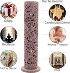 Carry Me Marble Soapstone Incense Stick Holder | Candle Burner | Tea Light Holder - Perfect Handmade Elephant Carving for Gifting. Decorative Home and Office Decor.(3 x 3 x 11 Inches)