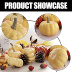 Artgar Pumpkin Decor Set, 23 PCS Fall Harvest Decorations Including Mini Pumpkins, Acorns, Pinecones, Berries, Maple Leaves for Home Table Wedding DIY Fall Halloween Thanksgiving Decor