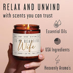 Wedding Anniversary Gifts for Wife, Wife Gifts - "To My Beautiful Wife" Soy Candle, w/Vanilla, Coconut & Vetiver I Gift for Wife from Husband I Anniversary Gifts for Women I 50Hr Burn, Made in USA