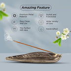 Raajsee Incense Holder Set with Nag Champa Incense, Leaf & Stick Burner, Brass Holder for Yoga, Meditation & Home Decor - Size 10x3 inches