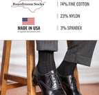 Cotton Dress Socks for Men – Comfortable Men’s Executive Socks – Classic Mid-Calf Dress Socks by Boardroom Socks