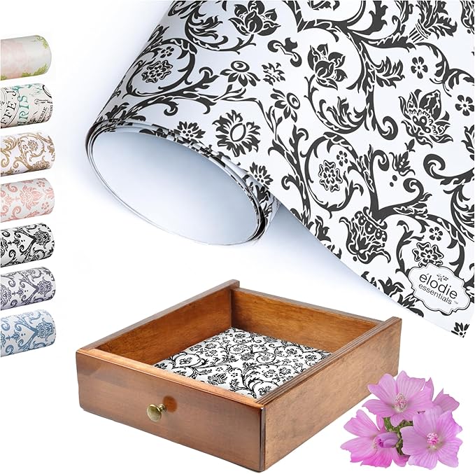 Scented Drawer Liner Sheets - 14 in x 19.5 in, Royal Damask, Pack of 6 - Non-Adhesive Cabinet Liner - Lining Paper for Drawers - Long-Lasting Fragrance Scented Paper