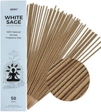 White Sage Incense Sticks (50 Sticks), 100% Natural sustainably harvested White Sage, Suitable for Yoga, Meditation, Relaxation, and Spiritual Purification