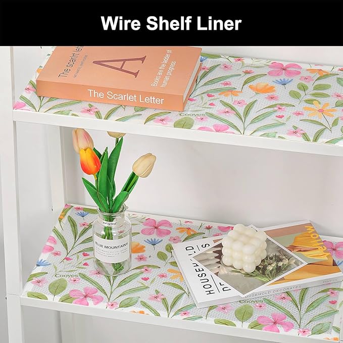 Cooyes Shelf Liner – Premium Non-Adhesive Cabinet & Drawer Liner for Kitchen – Waterproof Shelf Paper with Modern Pattern – Durable EVA Cabinet Mat – Easy to Cut
